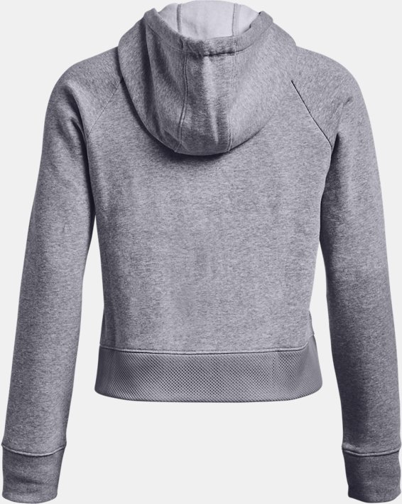 Sweat à capuche en mesh UA Rival Fleece pour femme, Gray, pdpMainDesktop image number 5